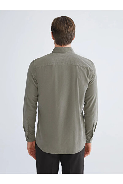 LC Waikiki Khaki Slim Fit Velvet Men's Shirt