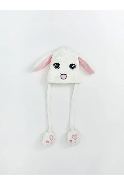 LC Waikiki Ecru Women's Beret with Movable Ears