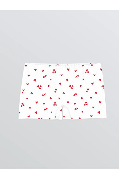 LC Waikiki Ecru Printed Girl's Boxer 3-Piece