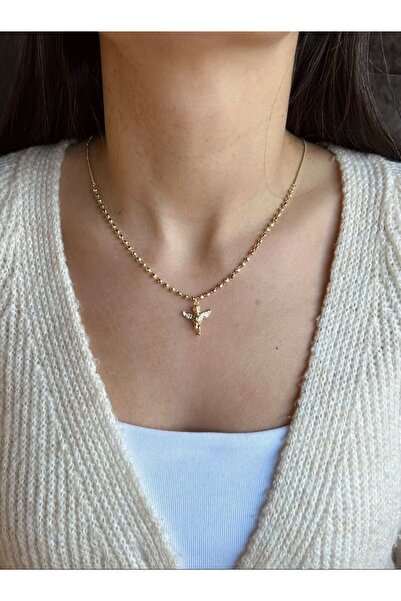 nunu takı Kalpli Melek Çocuk Dorika Zincir Kolye