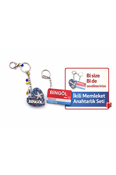 Home Bingöl Hometown Themed Handmade Set of 2 Keychains