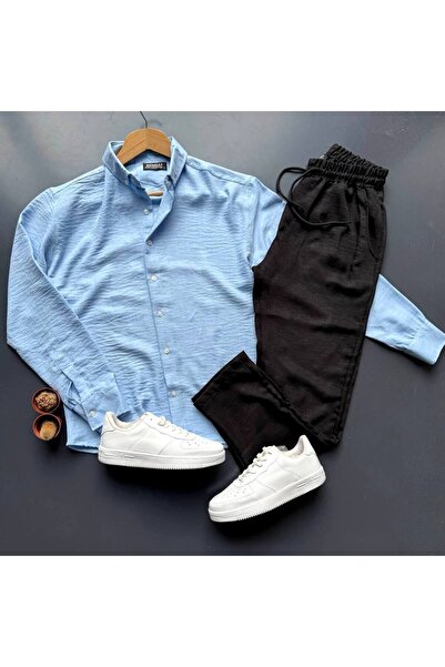 giyimadam16 Men's Linen Shirt Pants Set