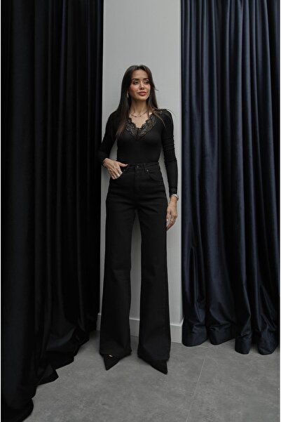 Havoş Black Tintli Wide Leg Jean