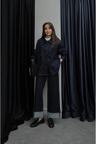 Havoş Dark Navy Blue Folded-Cuff Jeans