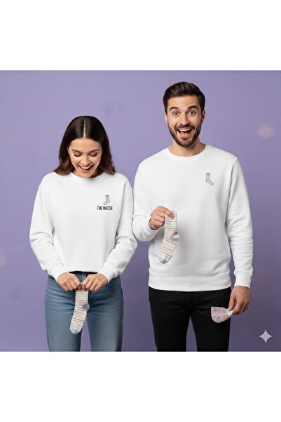 PERISENSE Dear Couple Combination Printed 2-Piece Cotton 3-Yarn Hoodless Over...