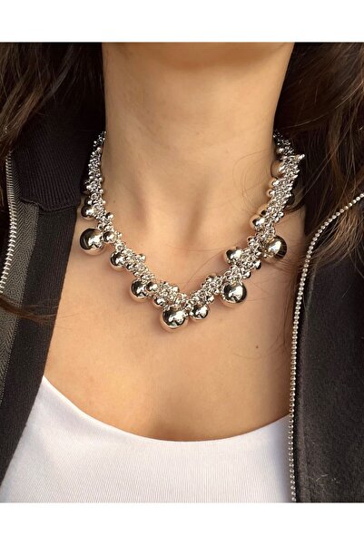 nunu takı Silver Mixed Bulk Necklace