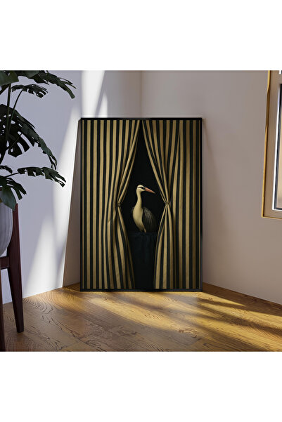 ARTCASTLE Wooden Framed Single Painting Surreal Bird Painting