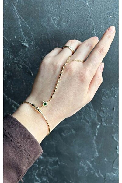 nunu takı Green Stone Star Charm Handcuff Şahmeran