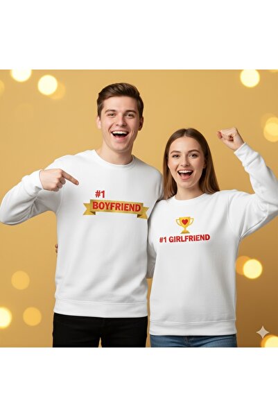 PERISENSE Dear Couple Combination Printed 2-Piece Cotton 3-Yarn Hoodless Over...