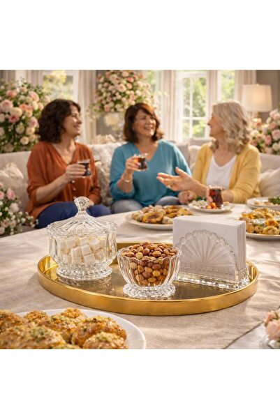 CNS GRUP Cam Şekerlik & Çerezlik Sunum Seti 3’lü sunumluk şekerlik çerezlik p...