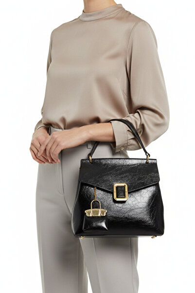 Nemesis Shoes حقيبة يد وكتف نسائية من مارسالي بسحاب باللون الأسود