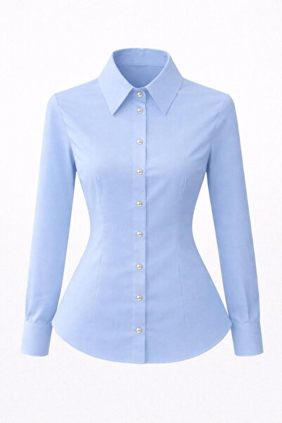 PozitifJeans Дамска класическа блуза с дълги ръкави – прилепваща кройка, стил...