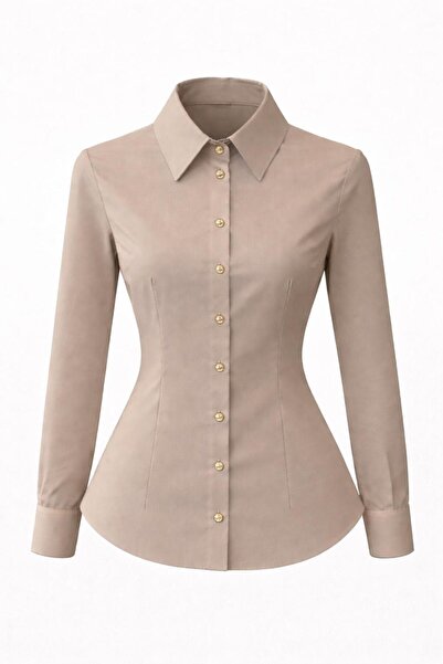 PozitifJeans Cămașă clasică cu mânecă lungă pentru femei – Croială slim, mode...