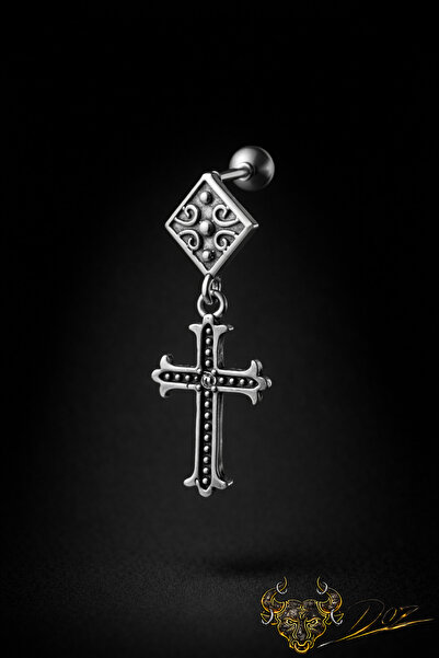 depozoom 316L Cerrahi Çelik Gotik & Punk Küpe Unisex Haç Küpe 1 adet