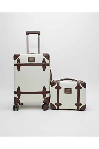 UNIWALKER Classic 20-inch airplane cabin suitcase and handbag in leather - wi...