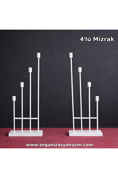 ORGANİZASYONAVM Mızrak şamdan elektrikli 4 lü
