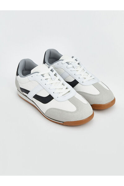 LC Waikiki White Lace-Up Men's Sports Shoes