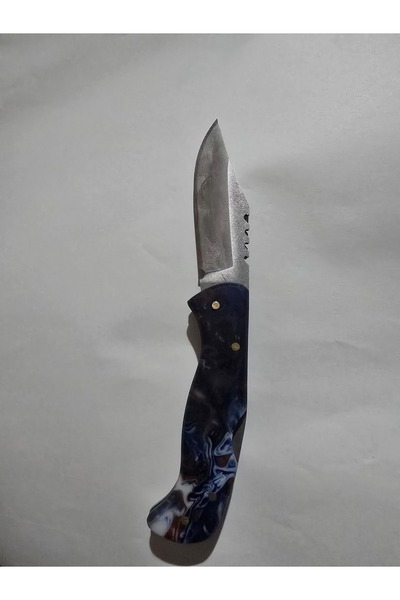 LUNAVA Çakı & Bıçak Epoksi Mavi& Bordo Çakı Paslanmaz Çelik Yapı Bele Takılab...