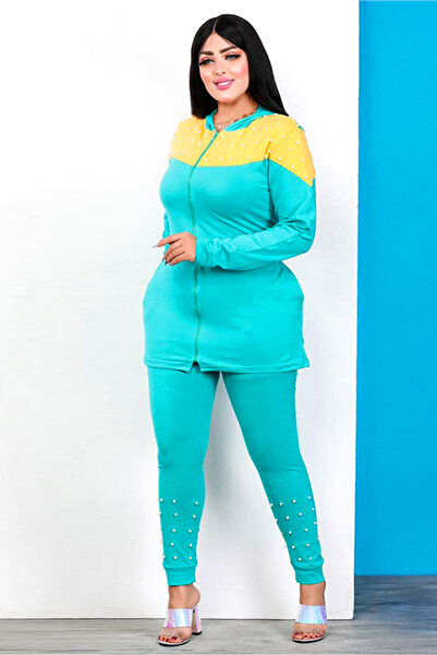 AsrymShop Lightweight cotton lycra tracksuit with long sleeves, green