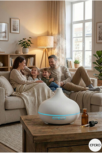 efero Oda Hava Nemlendirici - 7 Renk LED Işıklı Buhar Makinesi Aroma Difüzörü...