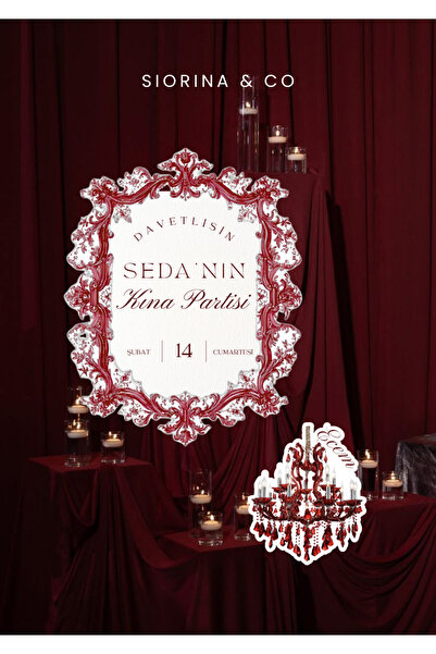 Siorina Co & Event Kına Gecesi Davetiyesi / İsim Kartı Seti 10'lu Set Kişiye ...