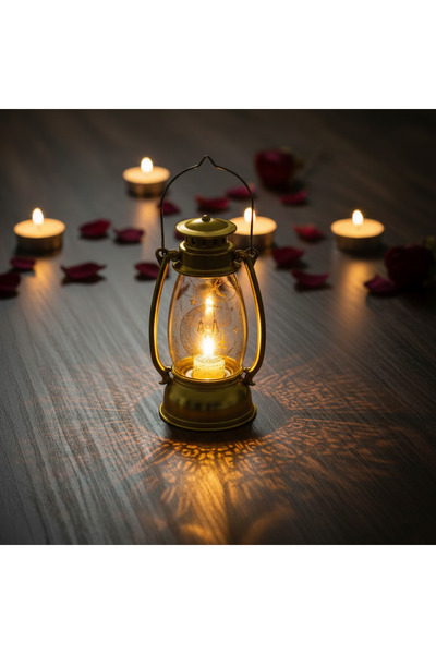BSRE Ramazan Temalı Gold Gaz Lambası Figürlü Led Işık