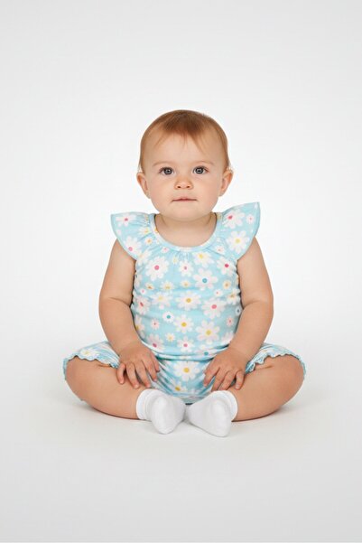 Baby Starters Toddlers Girl 3Pcs Printed Romper, Multicolor