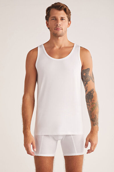Kom Men'S, Modal, Round Neck, 2-Piece Undershirts (with Socks as a Gift)