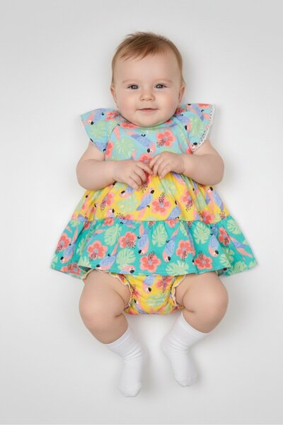 Baby Starters Toddlers Girl 2 Piece Allover Print Dress And Panty Set, Multic...