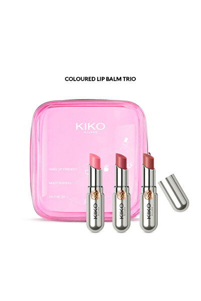Kiko Coloured Lip Balm Trio - 3’lü Lip Balm Seti (Çanta HEDİYE)