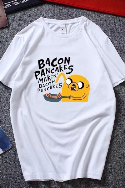 İlayda Toprak Μπλουζάκι με στάμπα μπέικον, λευκό, κοντομάνικο, σε oversized γ...