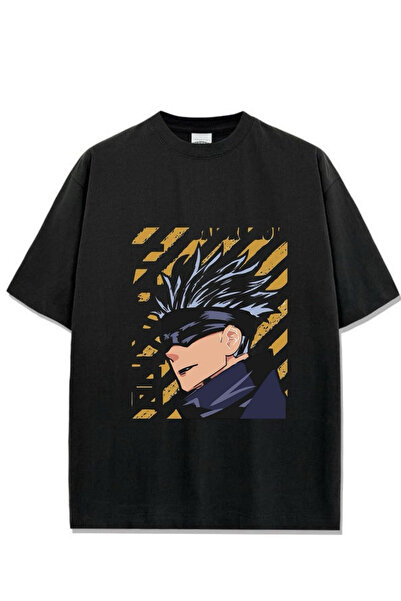 İlayda Toprak Μπλουζάκι Jujutsu με στάμπα, μαύρο, κοντομάνικο, oversize, unisex