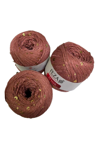 FEZA GROUP Dior Fantezi Pullu El Örgü İpliği, 100 gr, 310 m (1 Adet)