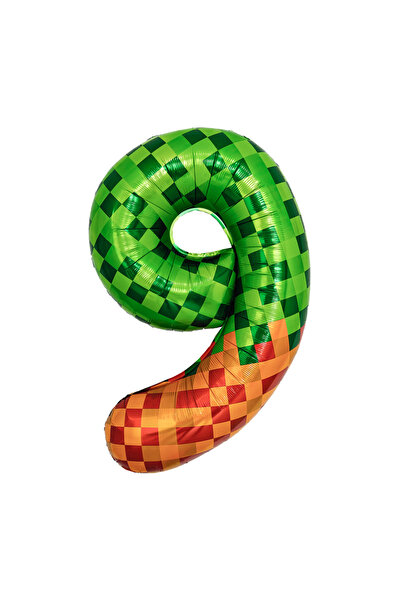 Choice8 بالون عملاق مقاس 40 بوصة بتصميم فسيفسائي أخضر بكسلي، يحمل طابع لعبة م...