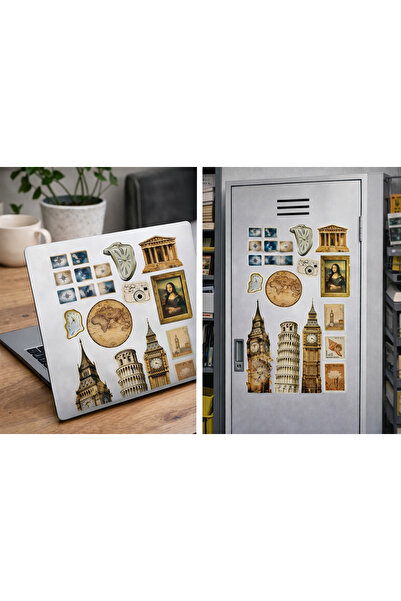 Limitless Design تصميم كولاج ملصقات السفر والفنون العتيقة - خرائط العالم، الم...