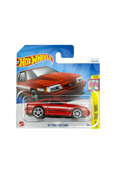 Ford Hot Wheels ’92 Mustang, model car, red, 1:64