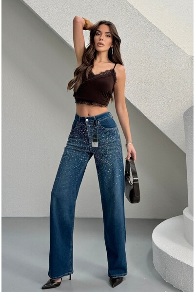 MEECY Stone Detailed Jean Jeans