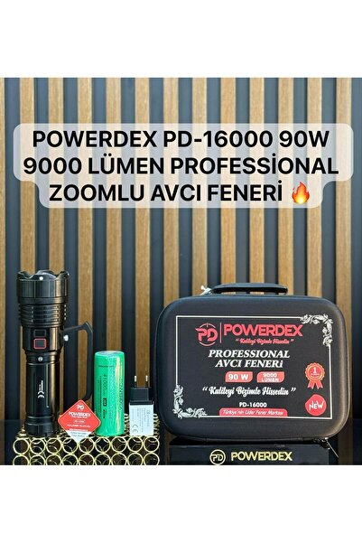 ozbience Yüksek Güçlü Profesyonel Zoomlu Uzun Menzilli El Feneri PD-16000 90W