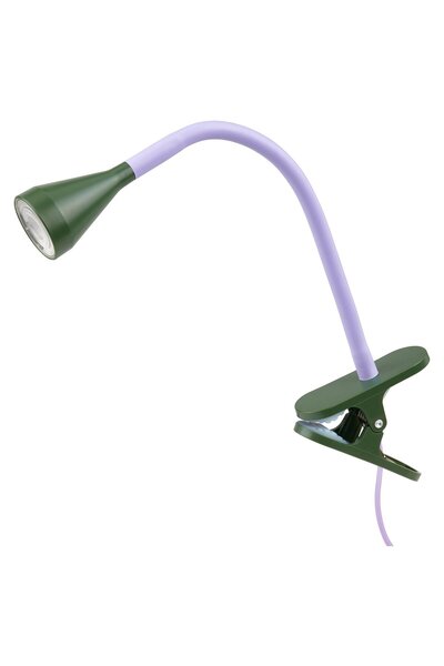 Generic LED clamp spotlight, lilac/dark green