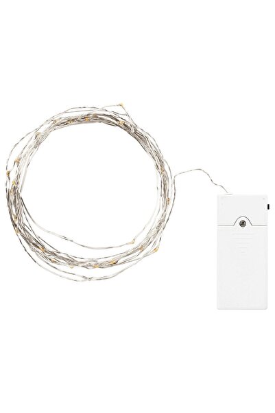 Generic LED lighting chain with 40 lights, indoor/battery-operated silver-colour