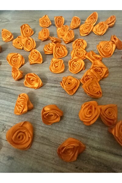 Esram Butik 50 Adet Saten Turuncu Gül - Lohusa Düğün Nişan Doğum Günü ve Orga...