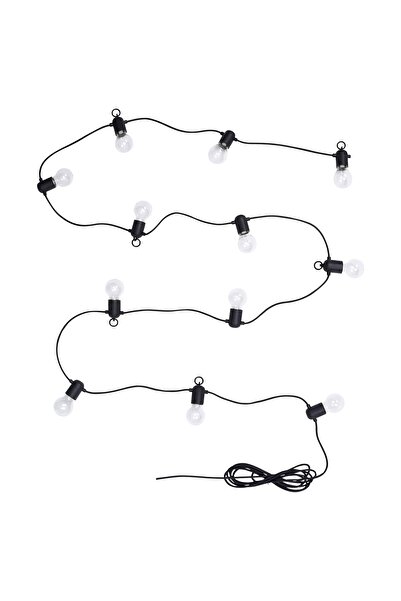 Generic LED lighting chain with 12 lights, black/outdoor