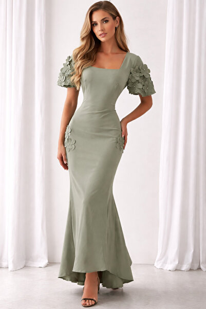 Jonana Barbie dress, trendy style, laser-cut roses with sequins