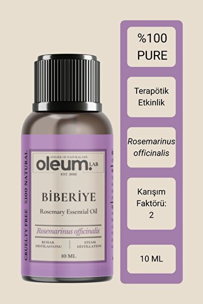 Oleum Lab Biberiye Uçucu Yağı 10 ML %100 Pure & Terapötik Etkili & Doğal