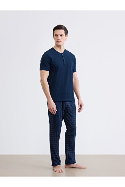 LC Waikiki نمط قياسي منقوشة منامة القاع للرجال