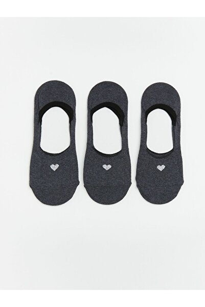 LC Waikiki Kalp Printed Women's Ballerina Socks 3-Pack