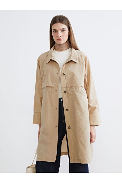 LC Waikiki Shirt Collar Women's Raincoat