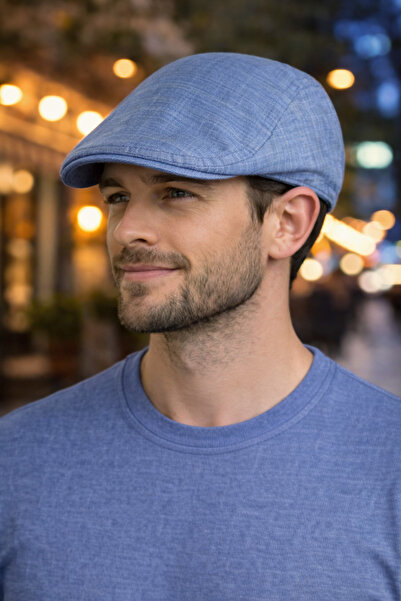 PaminBags Aksesuar Λινό Ελαστικό Καπέλο Πάπιας με Γείσο ÜN0080