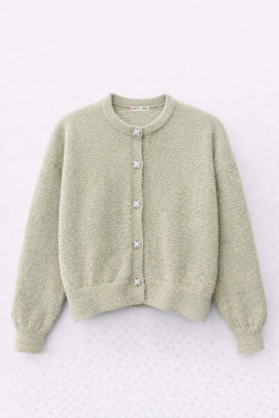 Mixray 6902 Women's Bearded Basic Soft Textured Knitwear Cardigan Çağla