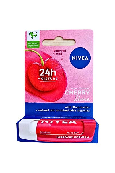NIVEA Set of 3 x Lip Care Cherry Shine Lip Balm